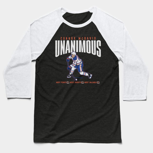 Connor McDavid Unanimous Baseball T-Shirt by stevenmsparks